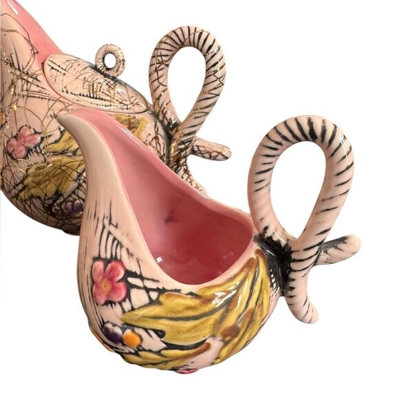 1950s Hull Pottery "Blossom Flite" Tea Service- 3 Pieces Mid Century - Picture 2 of 9